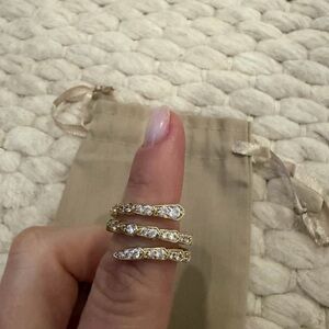 Melinda Maria Gold serpent pave spiral ring